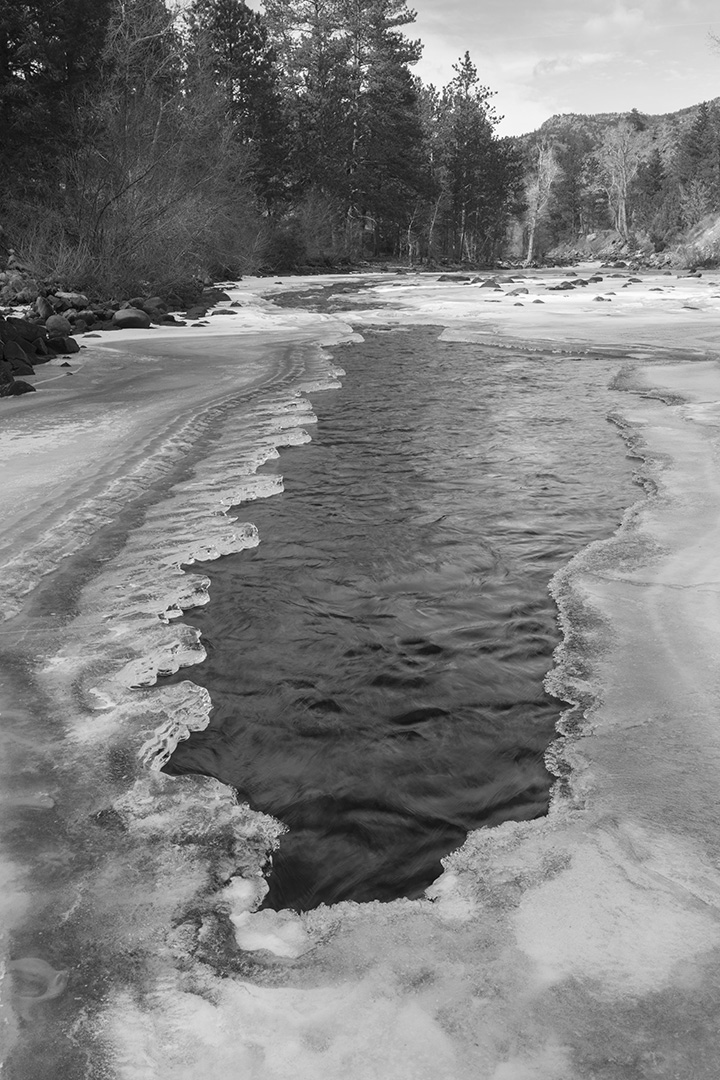 Poudre River with ice