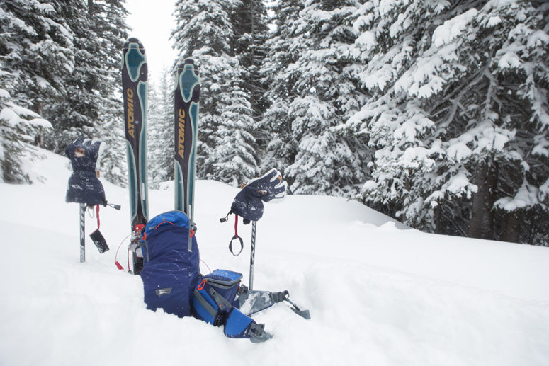 Ski gear on Cameron Pass