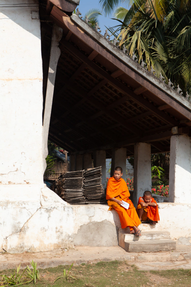laos monks at temple