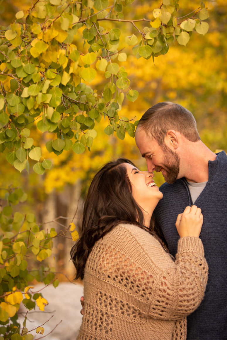 engagement photography fall leaves