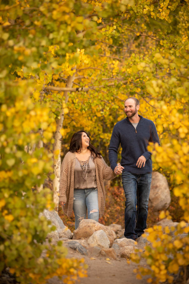 engagement photography fall leaves Estes
