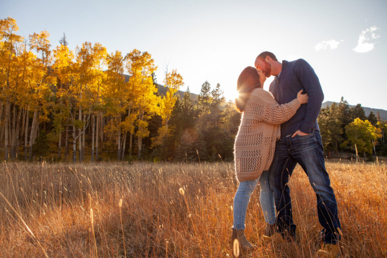 engagement photographer fall leaves Estes Park