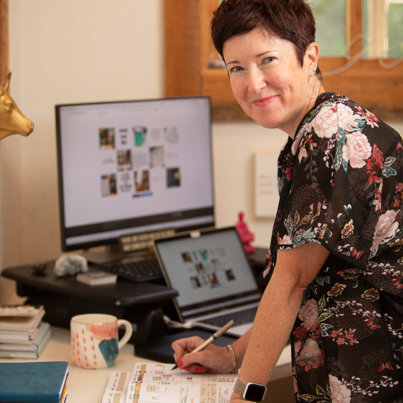 woman working at her desk