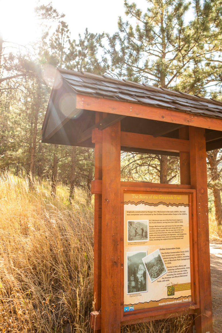 Greyrock Trail sign and info