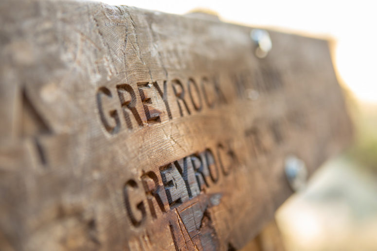 Greyrock Trail sign marker