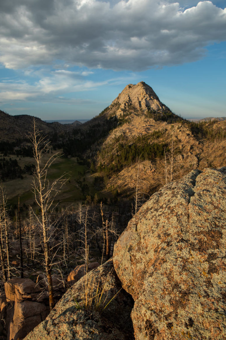 A view of Greyrock Mountain at dusk