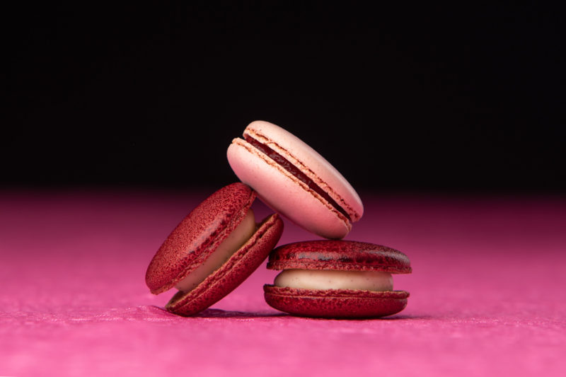 food photography of macaron cookies