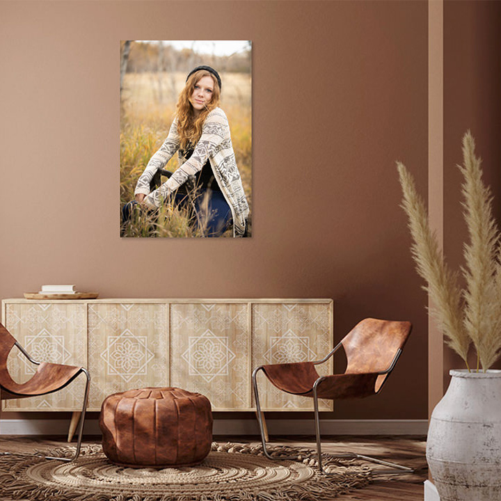 senior portrait photography canvas wrap on wall